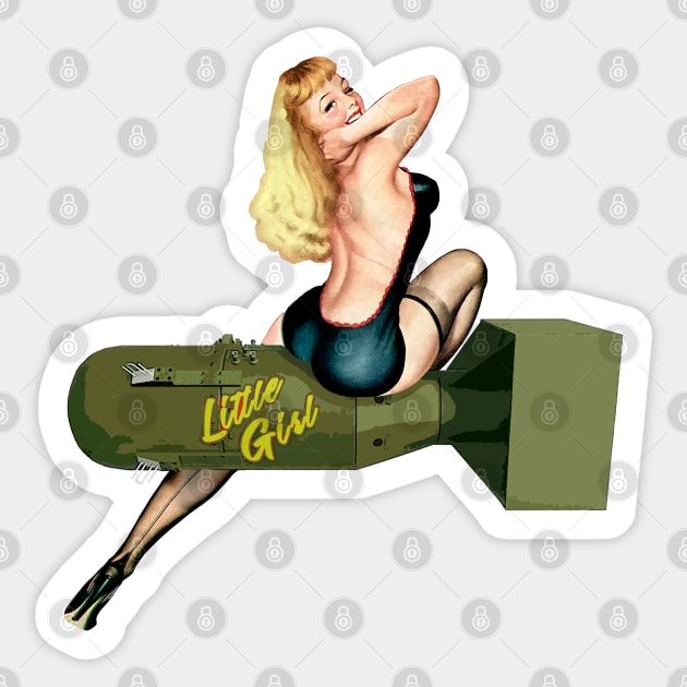 Pin-up atomic blonde girl Sticker by Jose Luiz Filho